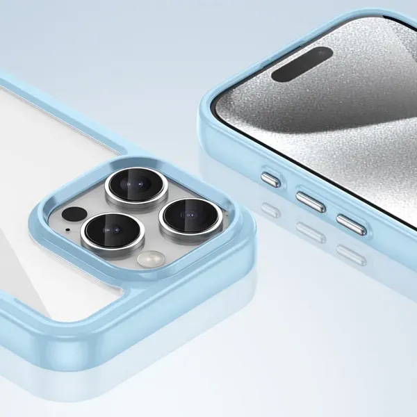 Etui Outer Space Case na iPhone 16e pokrowiec z elastyczną ramką - niebieskie