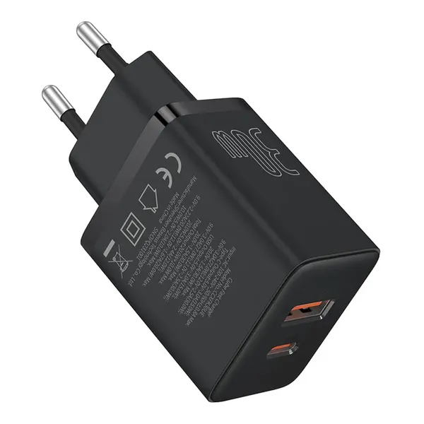 Ładowarka sieciowa Baseus Cube Pro 30W USB-C USB-A - czarna