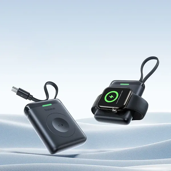 Powerbank Baseus EnerFill FW11 5W do Apple Watch z wbudowanym kablem - czarny