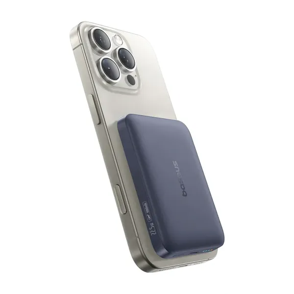 Powerbank Baseus EnerFill FM11 10000mAh 22.5W kompatybilny z MagSafe z czarnym kablem Basues Simple USB-C 20V/3A 30cm - ciemnoszary