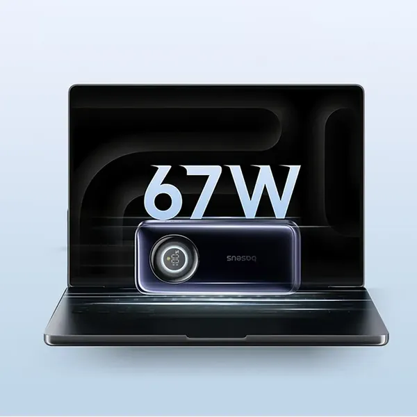 Powerbank Baseus EnerCore CR11 20000mAh 67W ze zwijanym kablem USB-C - czarny