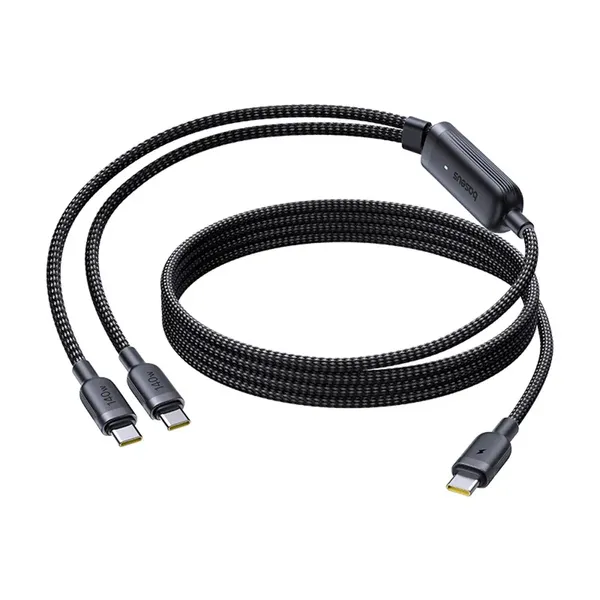 Kabel Baseus Flash 4 140W 2w1 USB-C do USB-C + USB-C 1.5 m - czarny