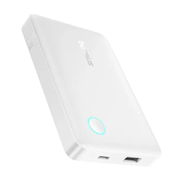 Powerbank Baseus EnerFill FP11 10000mAh 15W z białym kablem USB-C 20V/3A 30cm - biały