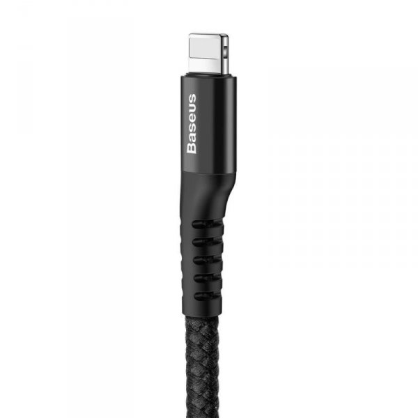 Kabel Baseus Fish Eye sprężynowy USB-A / Lightning 2A 1m - czarny