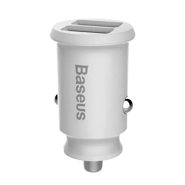 Mini ładowarka Baseus Grain Car Charger CCALL-ML02 samochodowa 2x USB-A 3.1A - biała