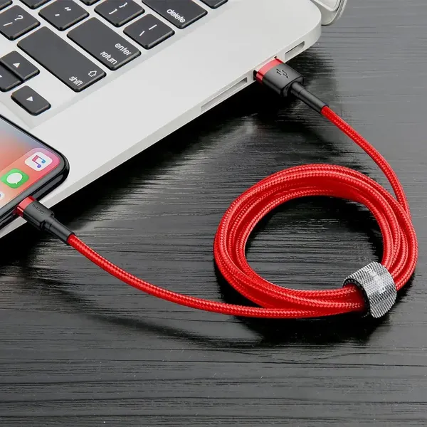 Kabel Baseus Cafule USB-A / Lightning 2.4A QC 3.0 0.5 m - czerwony