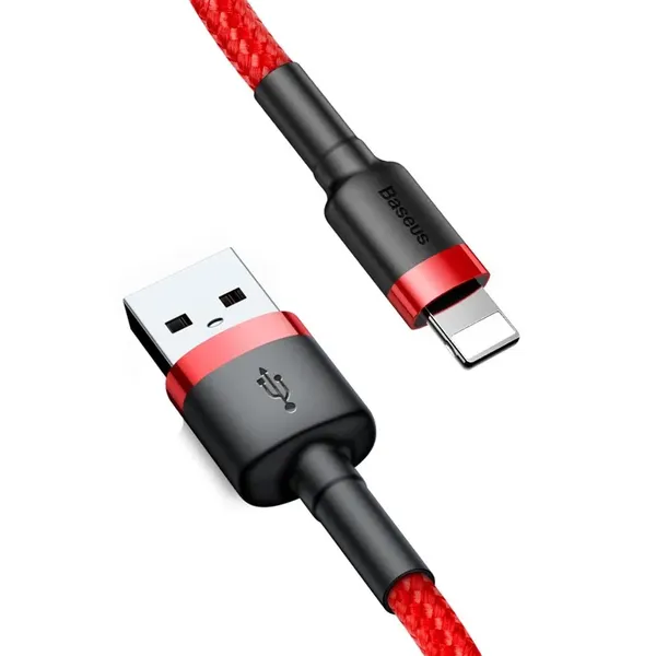 Kabel Baseus Cafule USB-A / Lightning 2A QC 3.0 3 m - czerwony