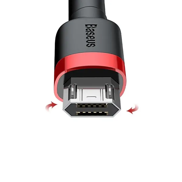 Baseus Cafule Cable wytrzymały nylonowy kabel przewód USB / micro USB 2A 3M czarno-szary (CAMKLF-HG1)