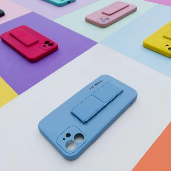 Wozinsky Kickstand Case silikonowe etui z podstawką iPhone 12 mini miętowe