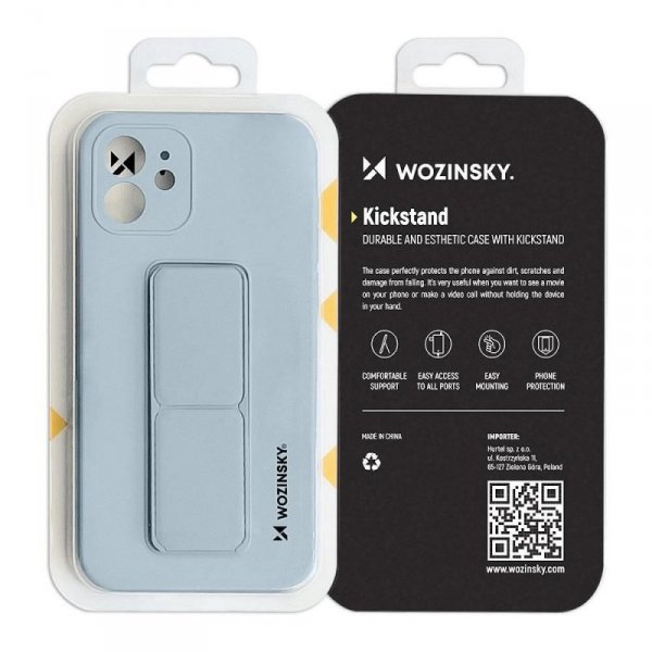 Wozinsky Kickstand Case silikonowe etui z podstawką iPhone 12 Pro jasnoniebieskie