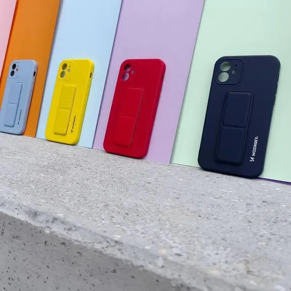 Wozinsky Kickstand Case silikonowe etui z podstawką iPhone 12 Pro Max jasnoniebieskie