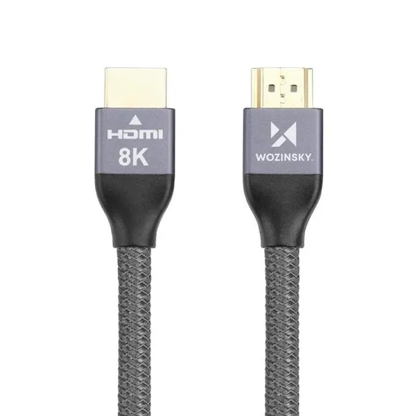 Wozinsky kabel HDMI 2.1 8K 60 Hz 48 Gbps / 4K 120 Hz / 2K 144 Hz 1 m srebrny (WHDMI-10)