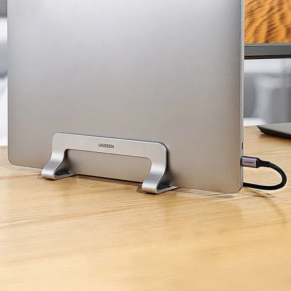 Ugreen aluminiowy pionowy stojak uchwyt podstawka na MacBooka laptopa tablet srebrny (20471 LP258)