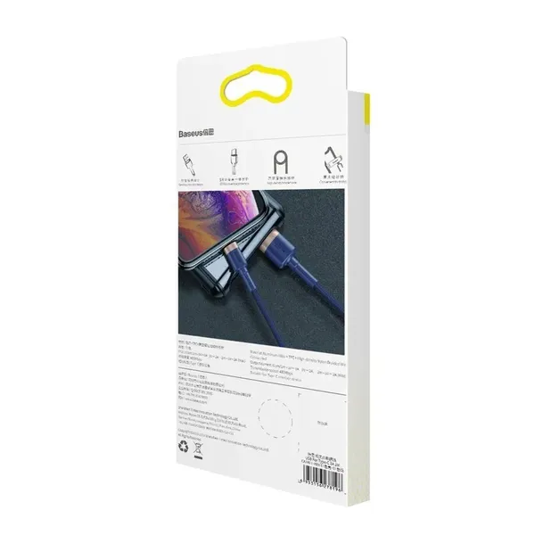 Kabel Baseus Cafule USB-A / Lightning 1.5A QC 3.0 2 m - niebiesko-złoty