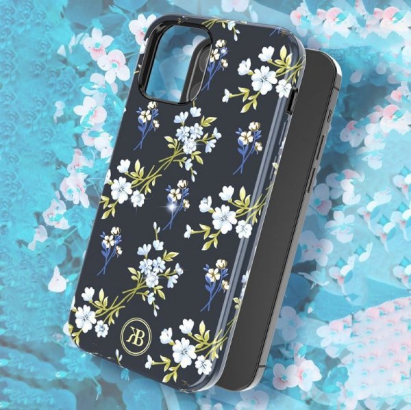 Kingxbar Blossom etui ozdobione oryginalnymi Kryształami Swarovskiego iPhone 12 mini wielokolorowy (Gardenia)