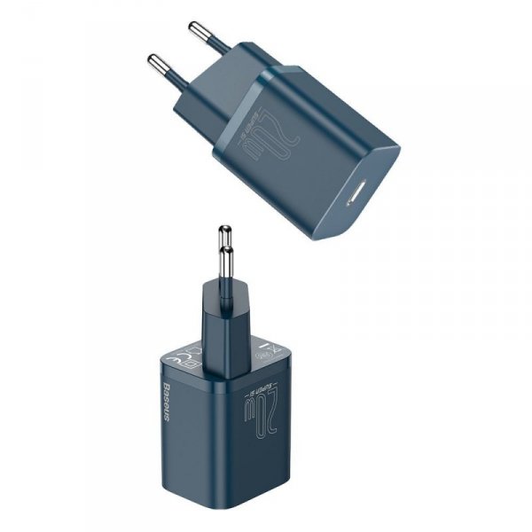 Baseus Super Si 1C szybka ładowarka USB Typ C 20W Power Delivery + kabel USB Typ C - Lightning 1m niebieski (TZCCSUP-B03)