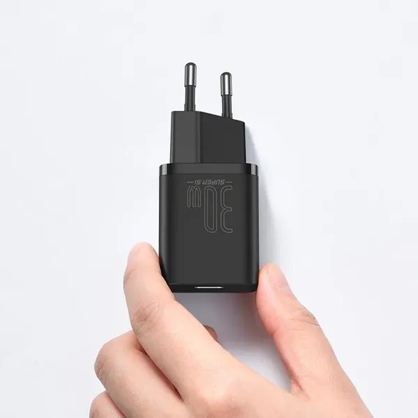 Baseus Super Si 1C szybka ładowarka USB Typ C 30W Power Delivery Quick Charge czarny (CCSUP-J01)