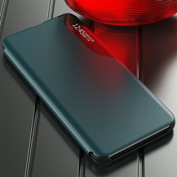 Eco Leather View Case elegancki futerał etui z klapką i funkcją podstawki Samsung Galaxy A22 4G zielony