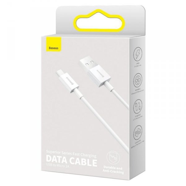 Kabel Baseus Superior USB-A / micro USB 2A 1m - biały