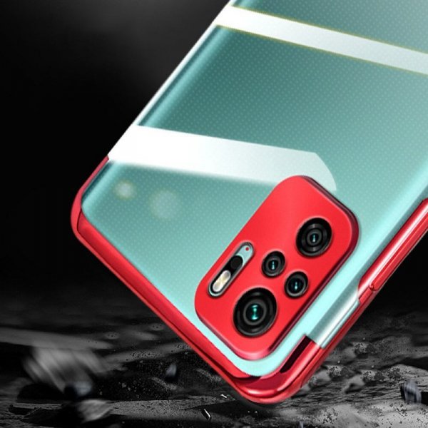Clear Color case żelowy pokrowiec etui z metaliczną ramką Xiaomi Redmi Note 10 5G / Poco M3 Pro czerwony