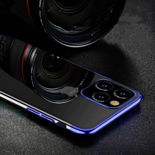 Clear Color case żelowy pokrowiec etui z metaliczną ramką Samsung Galaxy A22 4G niebieski