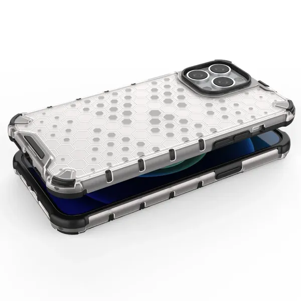 Honeycomb etui pancerny pokrowiec z żelową ramką iPhone 13 Pro Max czarny