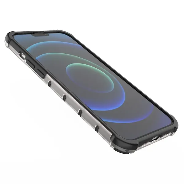 Honeycomb etui pancerny pokrowiec z żelową ramką iPhone 13 Pro Max czerwony