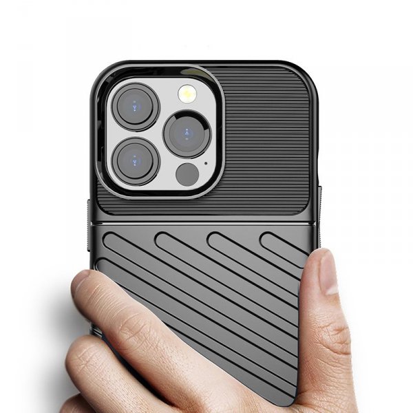 Thunder Case elastyczne pancerne etui pokrowiec iPhone 13 Pro czarny