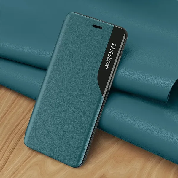 Eco Leather View Case elegancki futerał etui z klapką i funkcją podstawki iPhone 13 mini czarny
