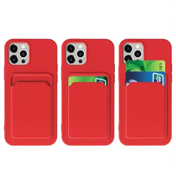 Card Case silikonowe etui portfel z kieszonką na kartę dokumenty do Samsung Galaxy S21 Ultra 5G biały