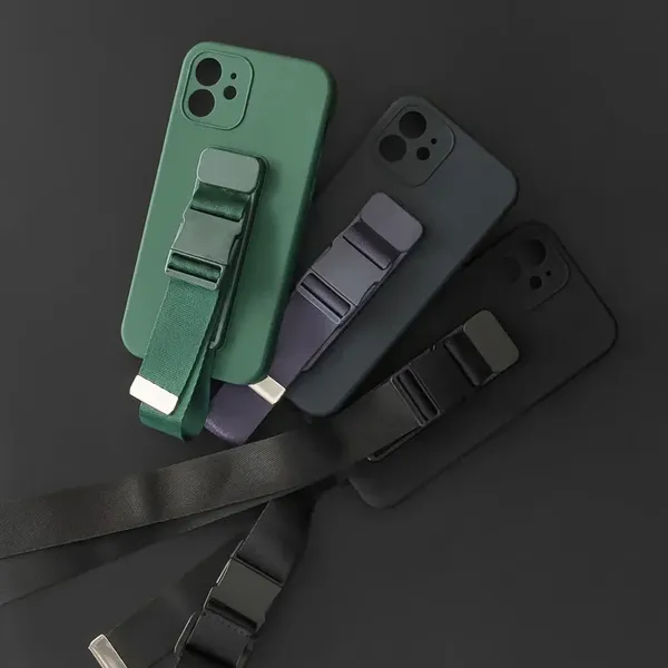 Rope case żelowe etui ze smyczą łańcuszkiem torebka smycz Xiaomi Redmi Note 9 Pro / Redmi Note 9S niebieski