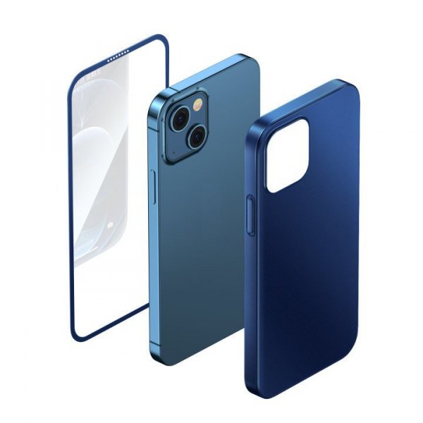 Joyroom 360 Full Case etui pokrowiec do iPhone 13 obudowa na tył i przód + szkło hartowane szary (JR-BP927 tarnish)