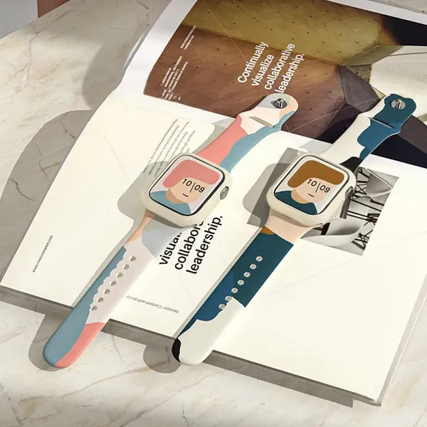 Silikonowy pasek Strap Moro bransoletka do zegarka opaska do Apple Watch 38 / 40 / 41 mm - wzór 1