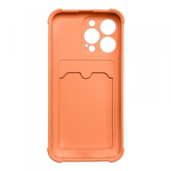 Card Armor Case etui pokrowiec do iPhone 13 mini portfel na kartę silikonowe pancerne etui Air Bag pomarańczowy