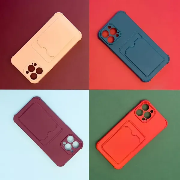 Card Armor Case etui pokrowiec do Samsung Galaxy A32 4G portfel na kartę silikonowe pancerne etui Air Bag pomarańczowy