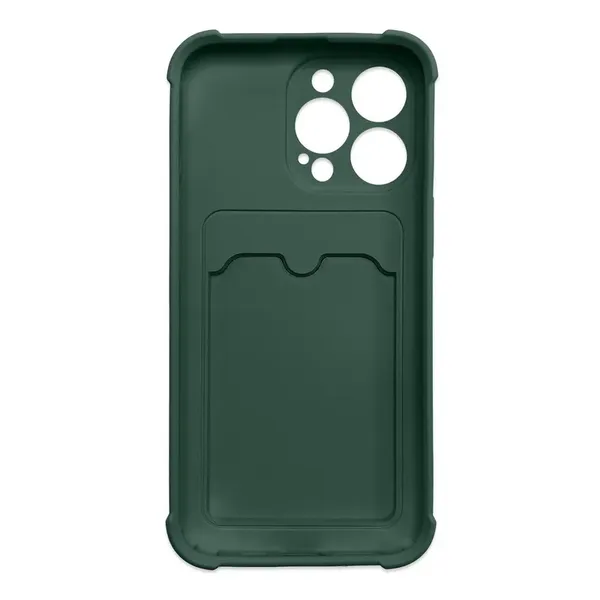 Card Armor Case etui pokrowiec do Samsung Galaxy A22 4G portfel na kartę silikonowe pancerne etui Air Bag zielony