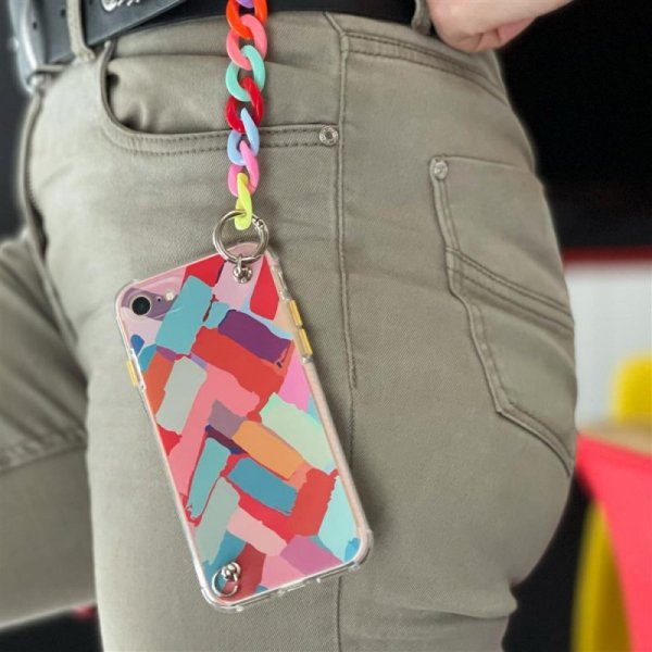 Color Chain Case żelowe elastyczne etui z łańcuchem łańcuszkiem zawieszką do Xiaomi Redmi Note 10 5G wielokolorowy (3)