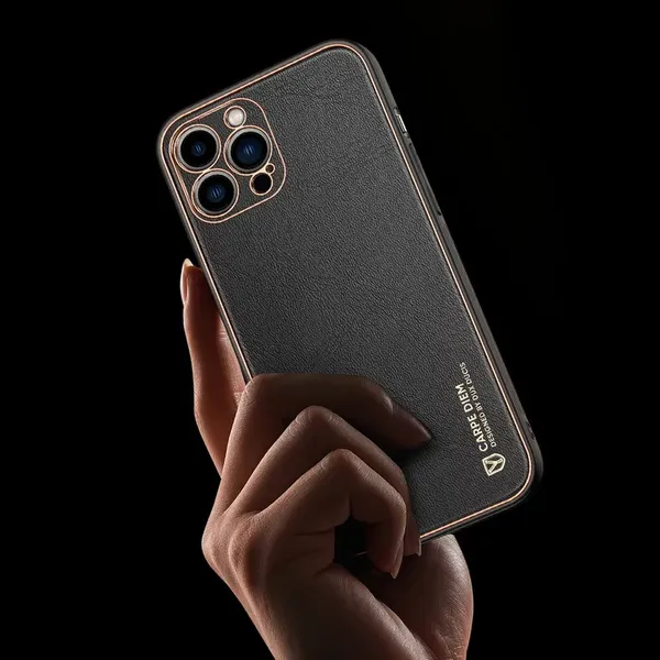Dux Ducis Yolo eleganckie etui pokrowiec ze skóry ekologicznej iPhone 13 Pro czerwony