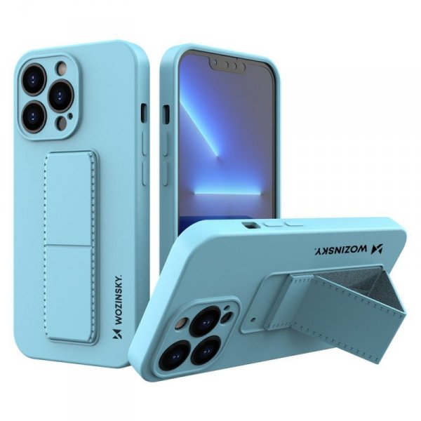 Wozinsky Kickstand Case silikonowe etui z podstawką iPhone 13 mini jasnoniebieskie