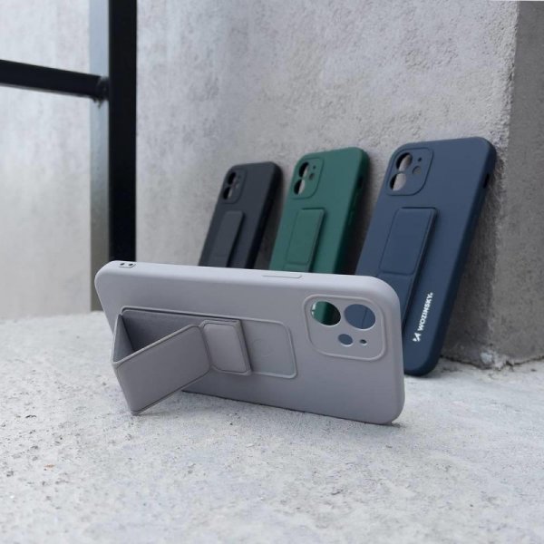 Wozinsky Kickstand Case silikonowe etui z podstawką iPhone 13 mini miętowe