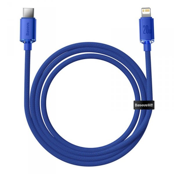 Kabel Baseus CAJY000203 Lightning - USB-C PD 20W 480Mb/s 1,2m - niebieski
