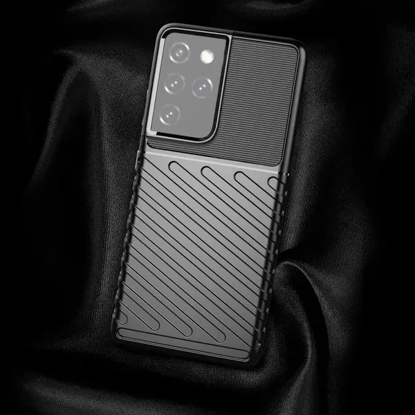 Thunder Case elastyczne pancerne etui pokrowiec Samsung Galaxy S22 Ultra czarny
