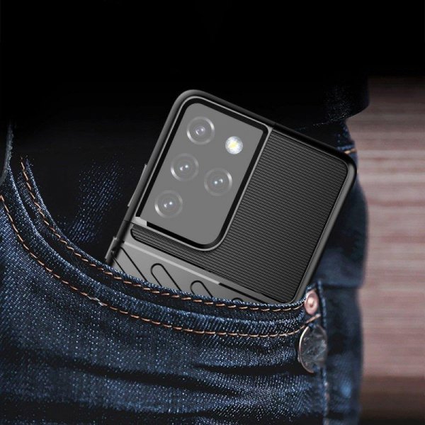 Thunder Case elastyczne pancerne etui pokrowiec Samsung Galaxy S22 Ultra niebieski