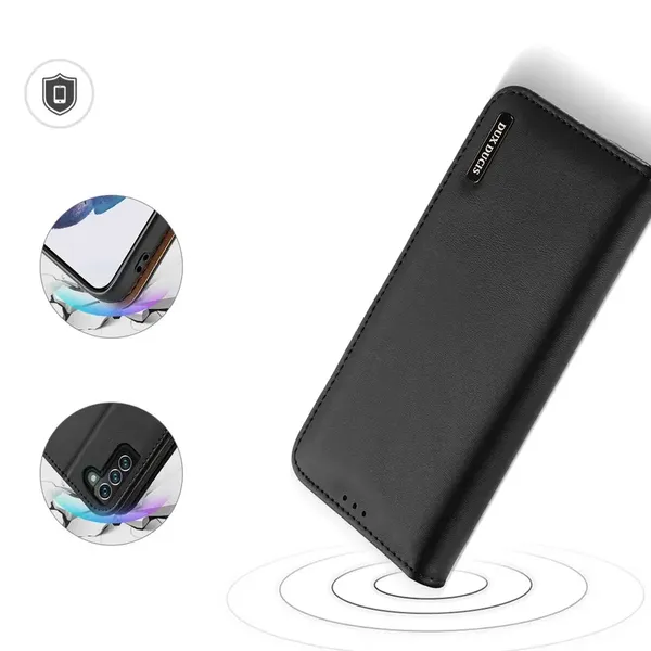Dux Ducis Hivo skórzane etui z klapką pokrowiec ze skóry naturalnej portfel na karty i dokumenty Samsung Galaxy S22+ (S22 Plus) 