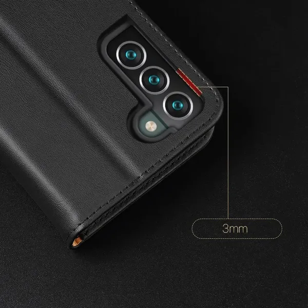 Dux Ducis Hivo skórzane etui z klapką pokrowiec ze skóry naturalnej portfel na karty i dokumenty Samsung Galaxy S22+ (S22 Plus) 