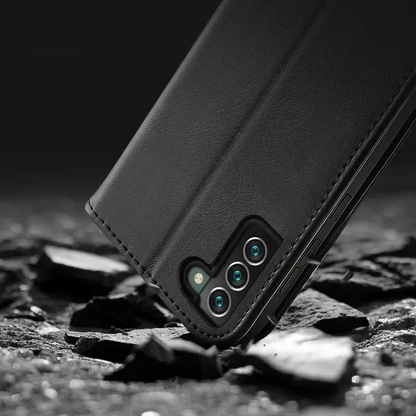 Dux Ducis Hivo skórzane etui z klapką pokrowiec ze skóry naturalnej portfel na karty i dokumenty Samsung Galaxy S22+ (S22 Plus) 