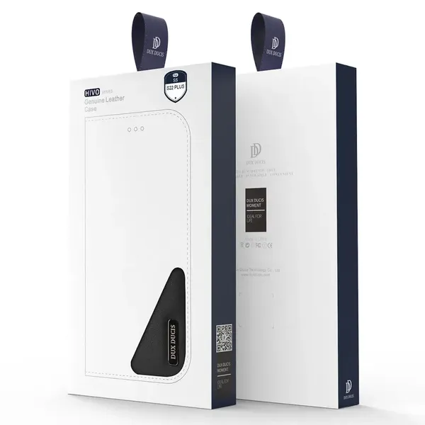 Dux Ducis Hivo skórzane etui z klapką pokrowiec ze skóry naturalnej portfel na karty i dokumenty Samsung Galaxy S22+ (S22 Plus) 
