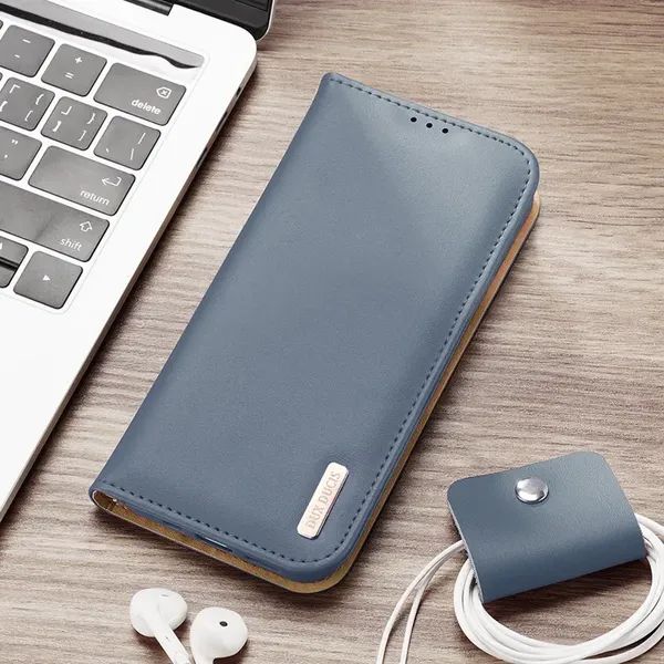 Dux Ducis Hivo skórzane etui z klapką pokrowiec ze skóry naturalnej portfel na karty i dokumenty Samsung Galaxy S22+ (S22 Plus) 
