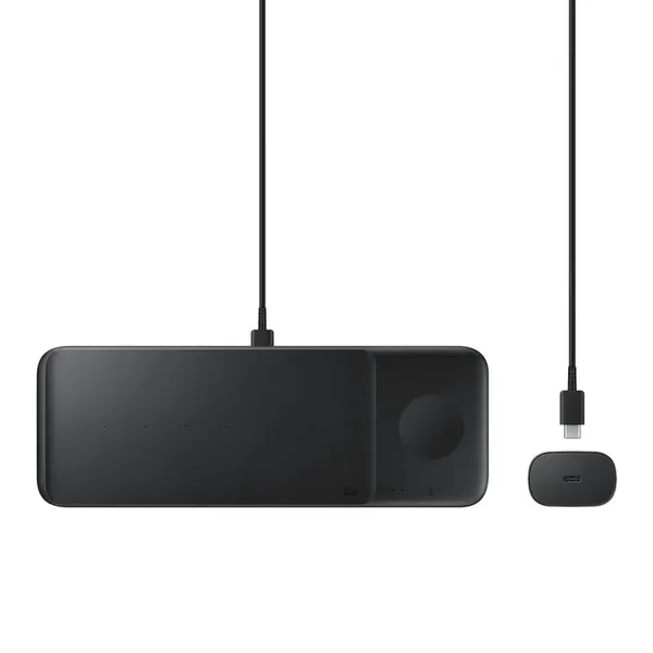 Ładowarka Samsung Trio EP-P6300TBEGEU indukcyjna 3w1 do telefonu / Galaxy Watch / Buds - czarna + ładowarka sieciowa + kabel
