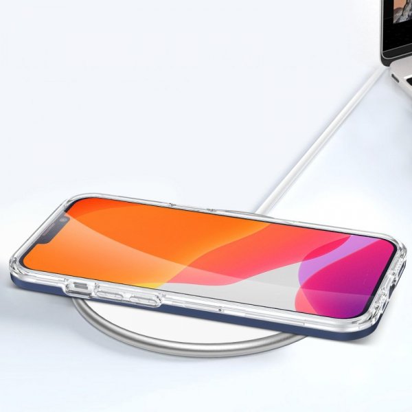 Clear 3in1 etui do iPhone 13 mini żelowy pokrowiec z ramką niebieski